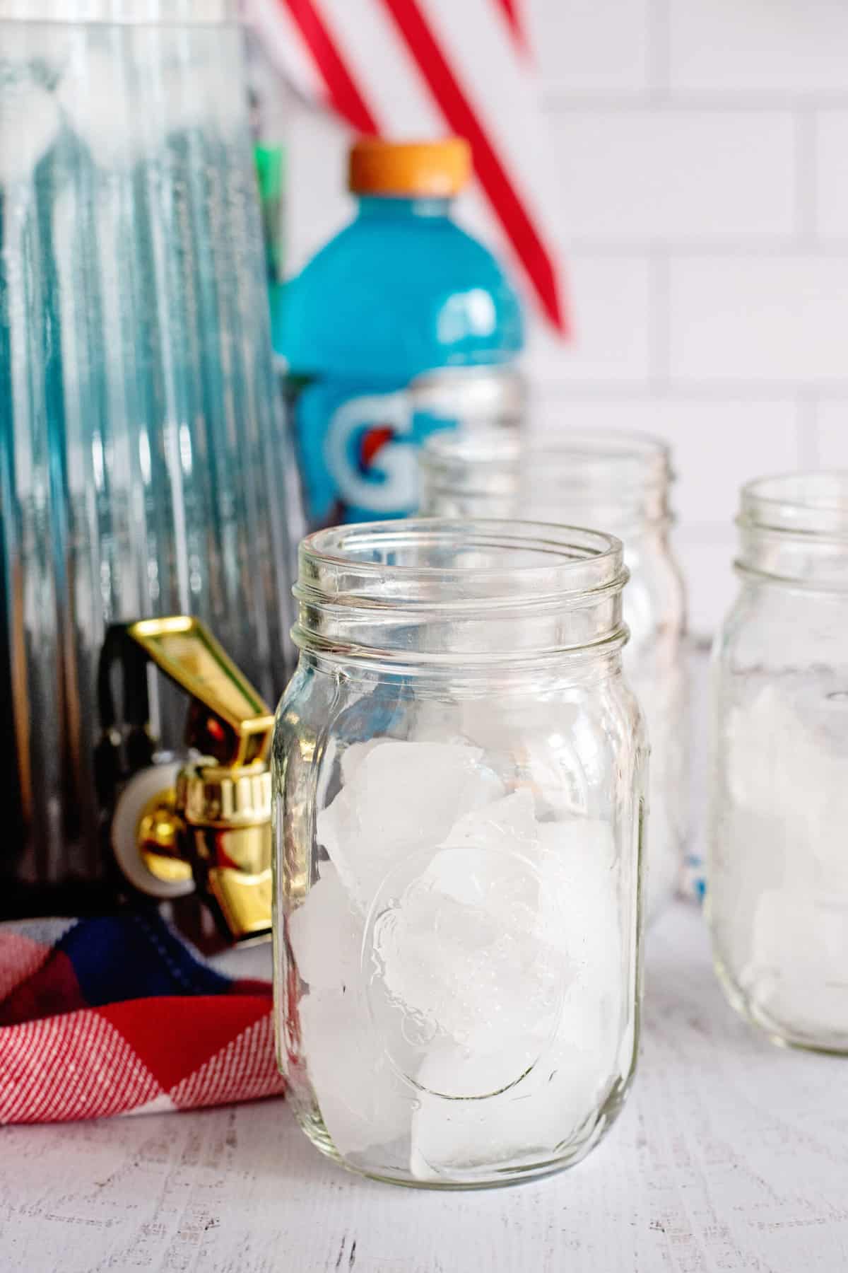 glass filled with ice 