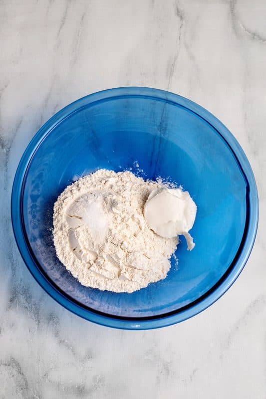 Cut together flour, salt, and shortening in a medium bowl.