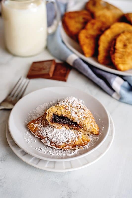 chocolate fried pies with powdered sugar