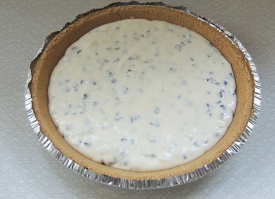 Pour batter into pie crust.