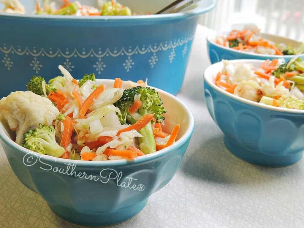 Crunchy Refrigerator Salad - keeps for up to a week in the fridge! 