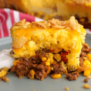 Serve tamale pie with sour cream.