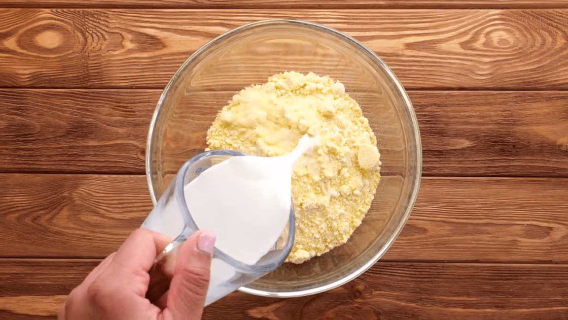 Add milk to corn muffin mix.