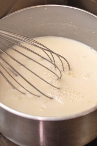 Stir custard well.