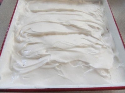 Spread meringue over the top of the vanilla wafer pudding.