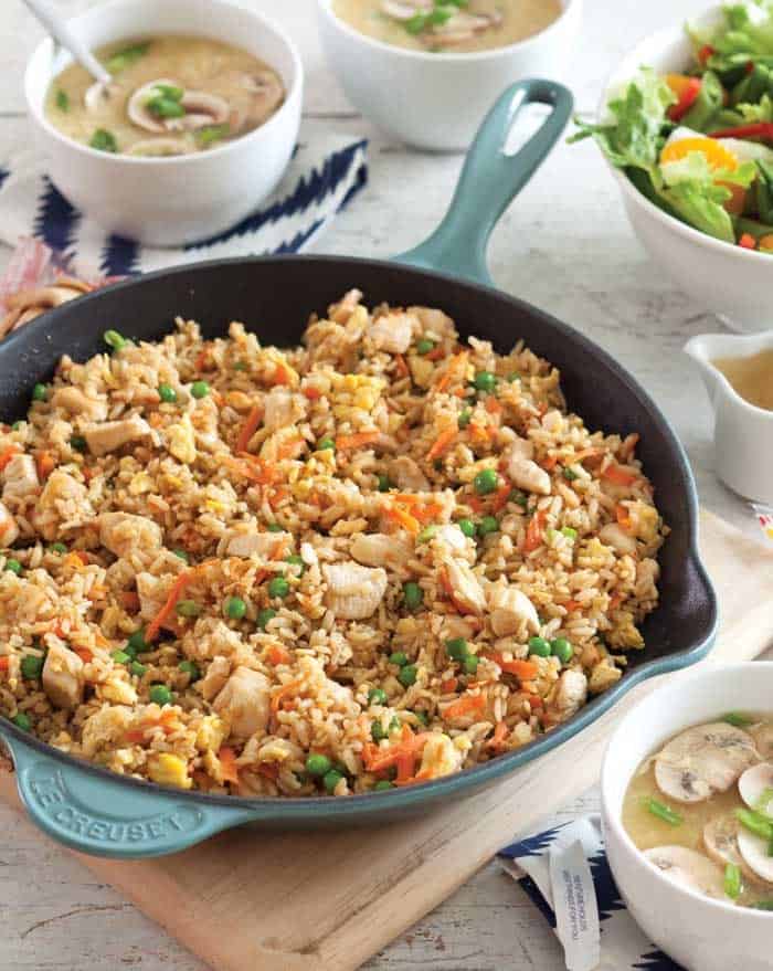 Chicken fried brown rice