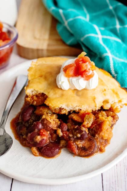 Red beans and cornbread with Polish sausage