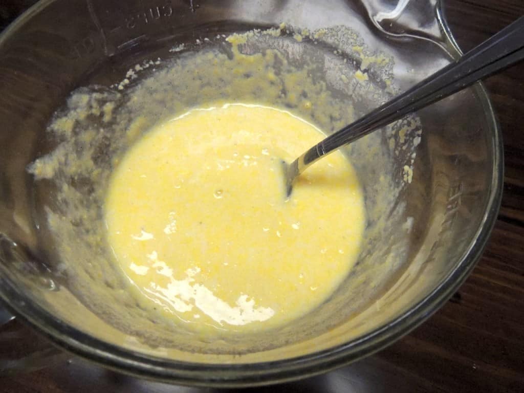 Mix up cornbread batter