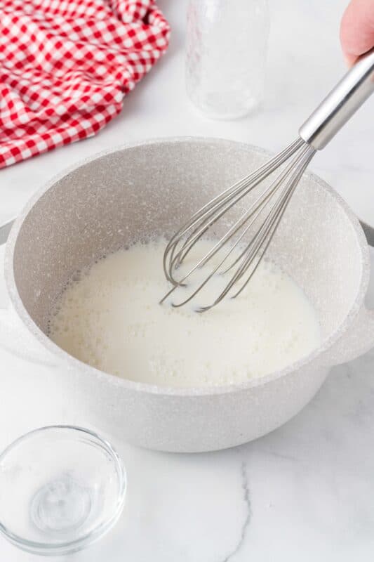 Whisk milk and cornstarch together.