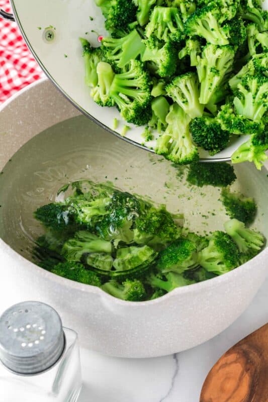 Add broccoli to water.