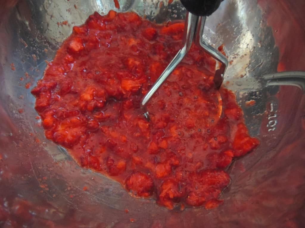 Mashed strawberries.