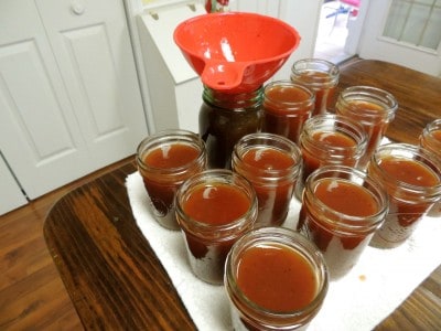 Jars filled with easy bbq sauce recipe.