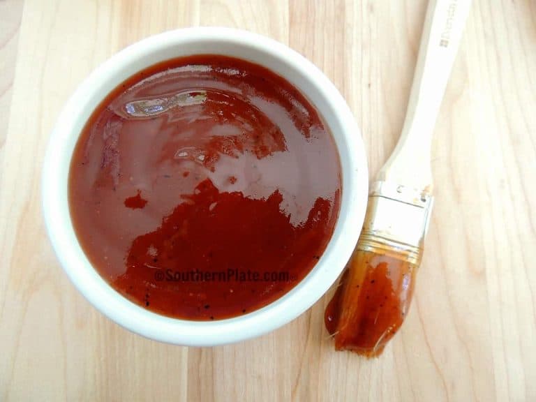 A saucer of easy BBQ sauce