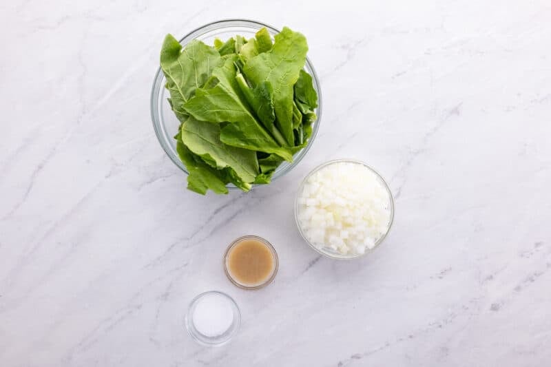 Ingredients for Southern turnip greens.