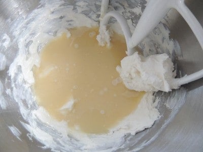 Mix in sweetened condensed milk, lemon juice, and vanilla.