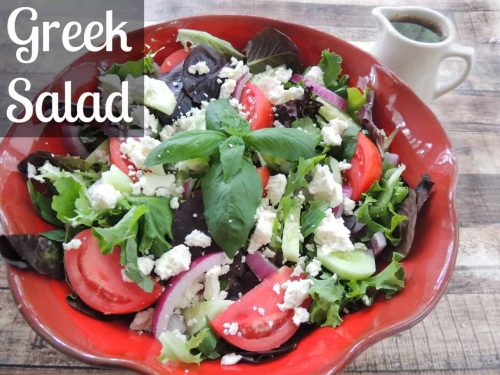 My Easy Greek Salad in a bowl.