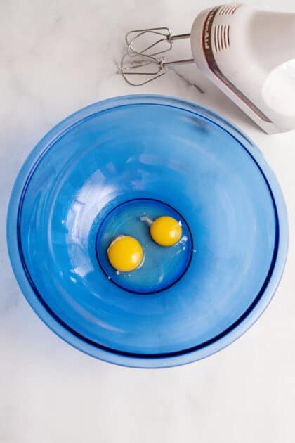 Add eggs to mixing bowl.