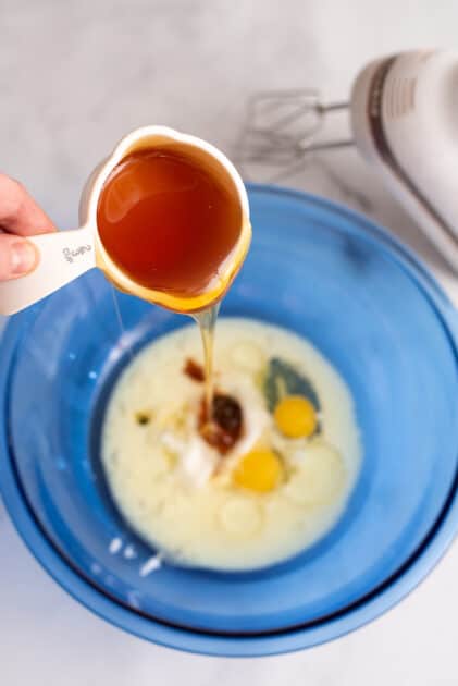 Add honey to mixing bowl.