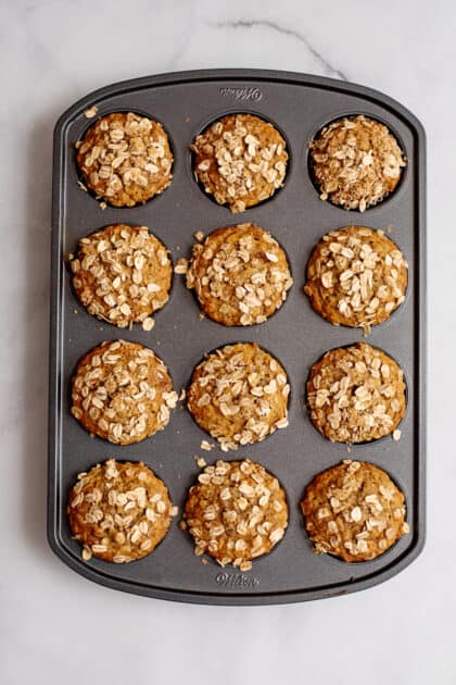 Baked apple bran muffins.