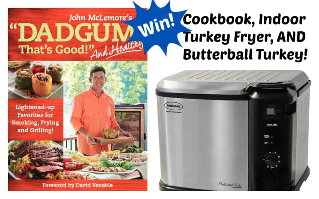 win an indoor turkey fryer, turkey, and cookbook!