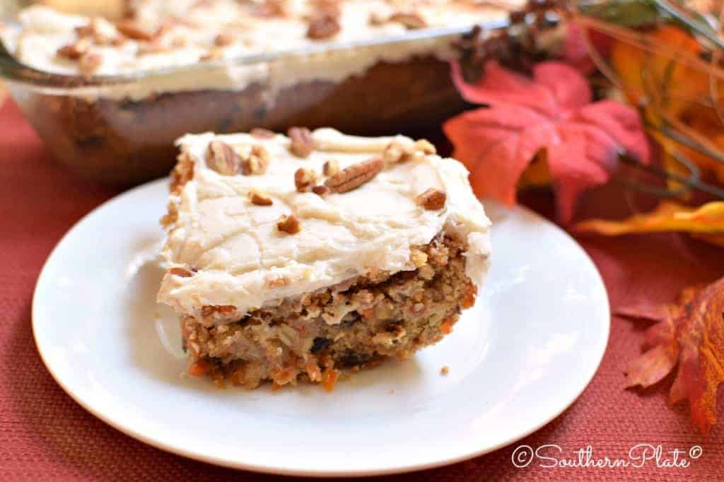 Carrot Cake Bars - Rich, thick carrot cake bar cookies with cream cheese icing