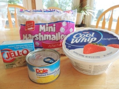 Watergate Salad ingredients.