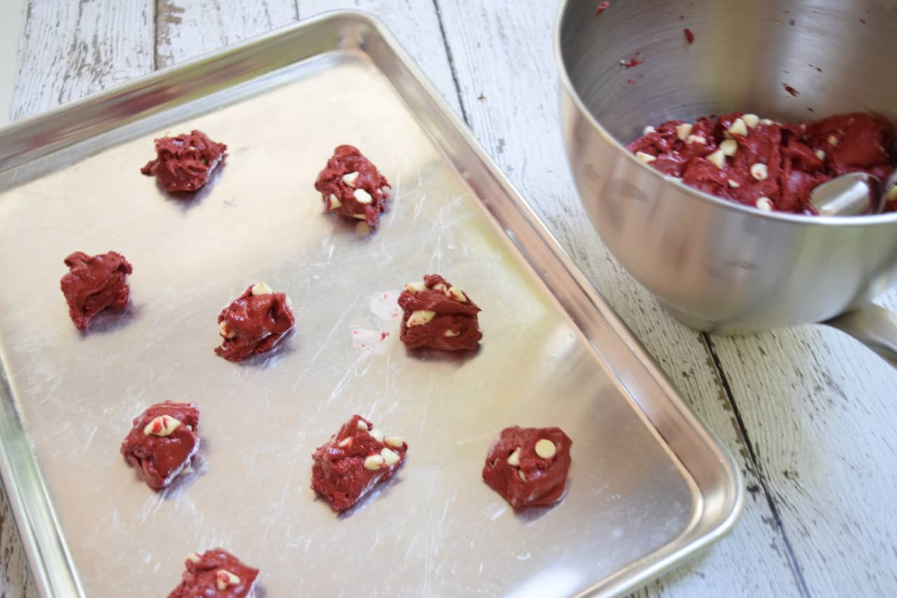 Place balls of cookie dough on ungreased baking sheets.