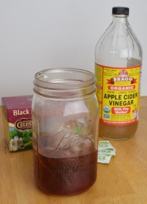 Steep tea in a quart jar.