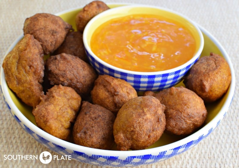 Pumpkin Fritters with Orange Marmalade Dipping Sauce