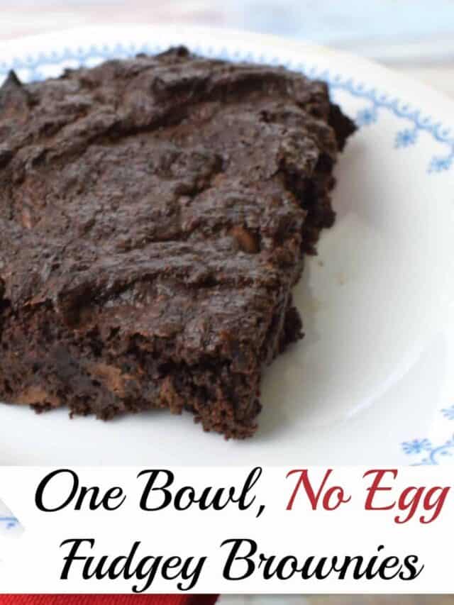One Bowl, No Egg Fudgey Brownies