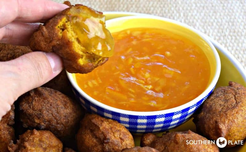 Spiced Fritters with Orange Marmalade Dipping Sauce