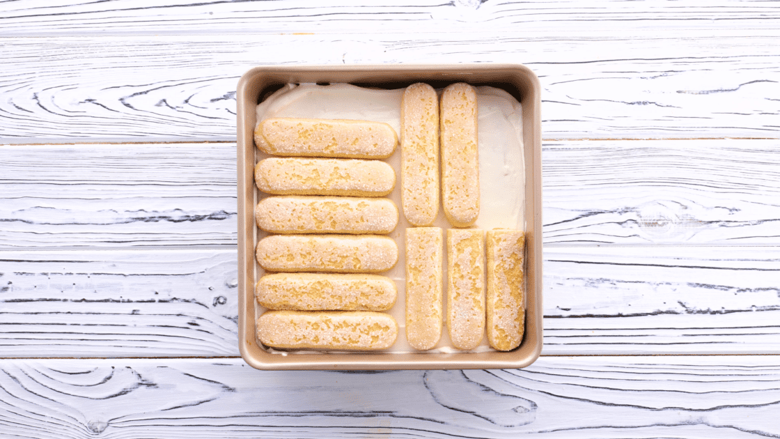 Repeat the process to make tiramisu, so add another layer of ladyfingers.