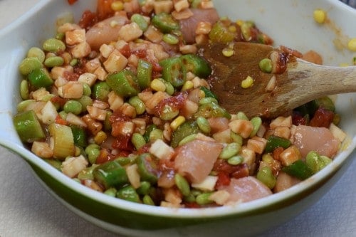 Mix all ingredients together in a large bowl.