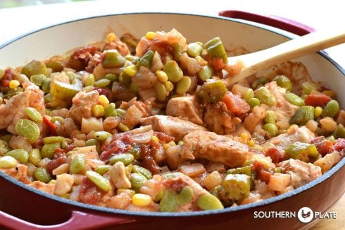 Pour ingredients into a casserole dish and bake.