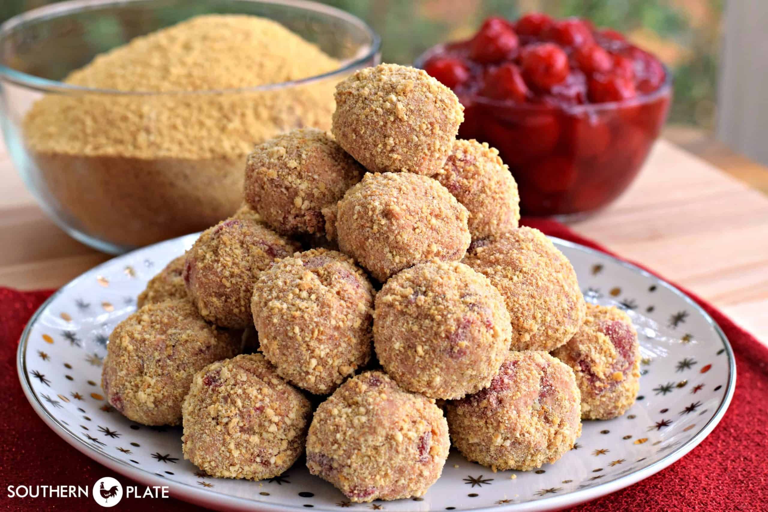 No-Bake Cherry Cheesecake Balls