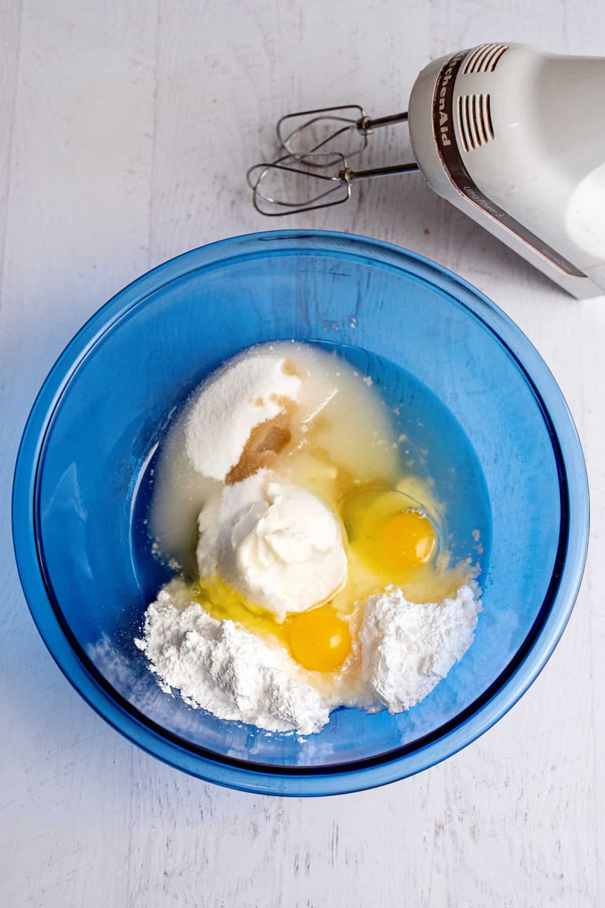 add ingredients into a large mixing bowl