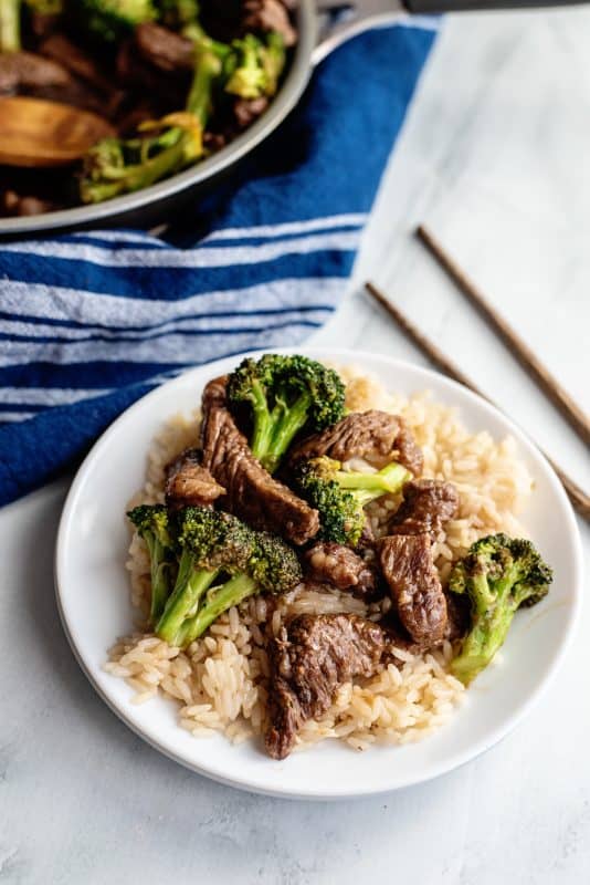 serve the beef and broccoli over rice