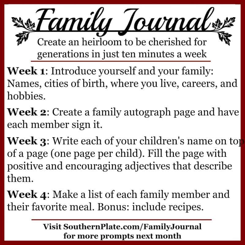 Family Journal Prompts Create An Heirloom In Just 10 Minutes A Week