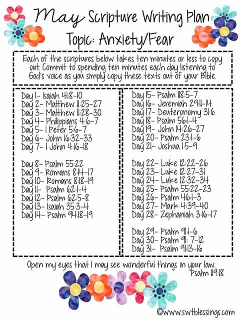 May Scritpure Writing Plan English