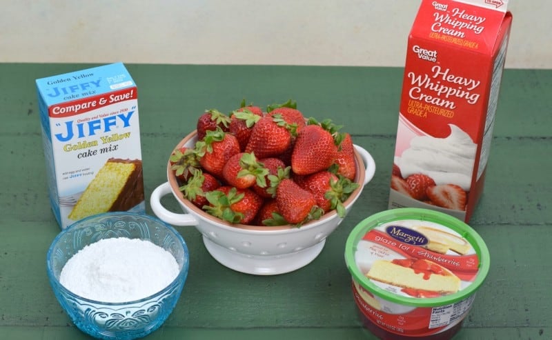 Ingredients for my homemade Sams Club Strawberry Cake