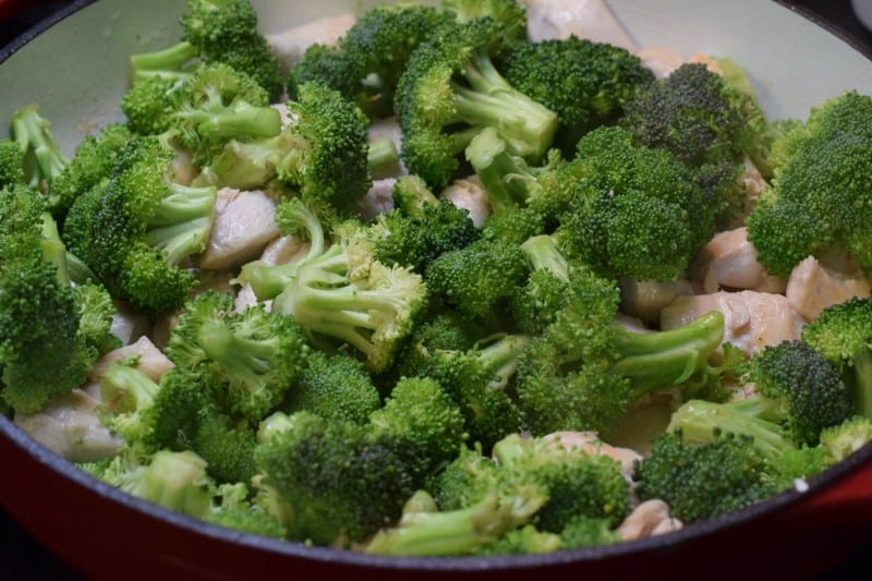 Add broccoli to skillet.