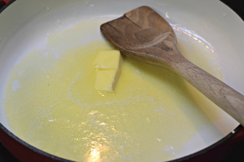 melt butter in skillet.