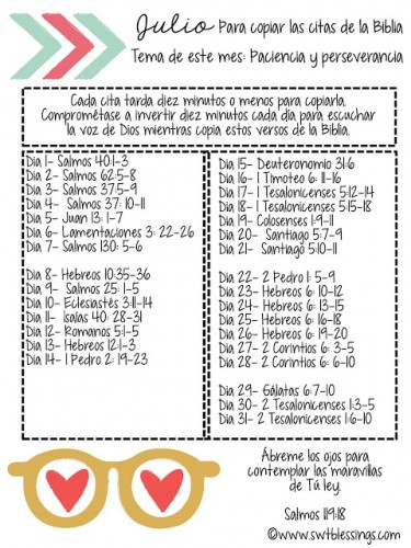 July Scripture Writing Plan - Southern Plate
