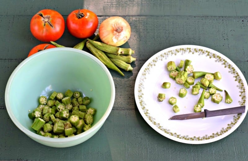 Chop up all the veggies.