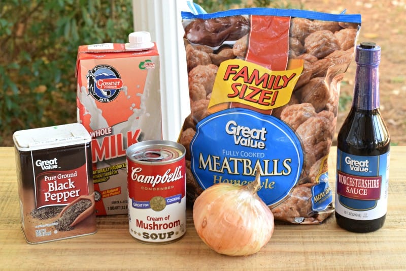 Crock Pot Salisbury Steak Meatballs ingredients.