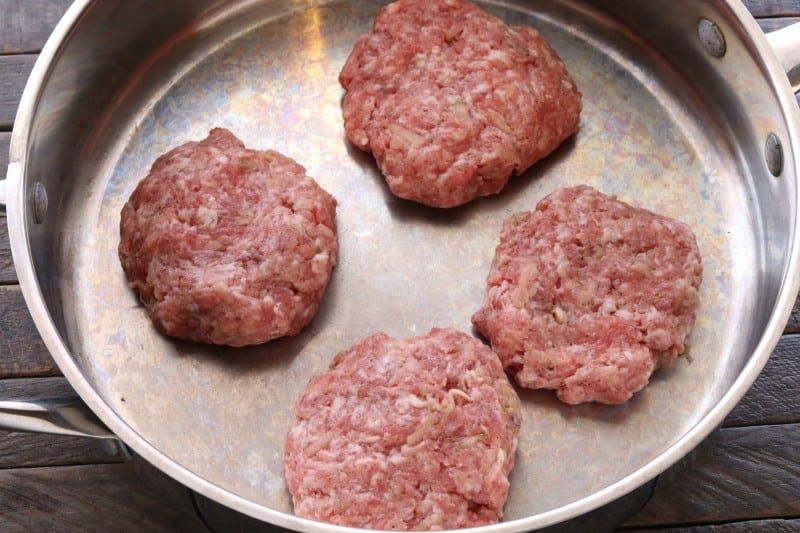 Pan fry patties in skillet, flipping once.