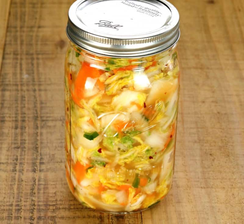 Jar of kimchi.