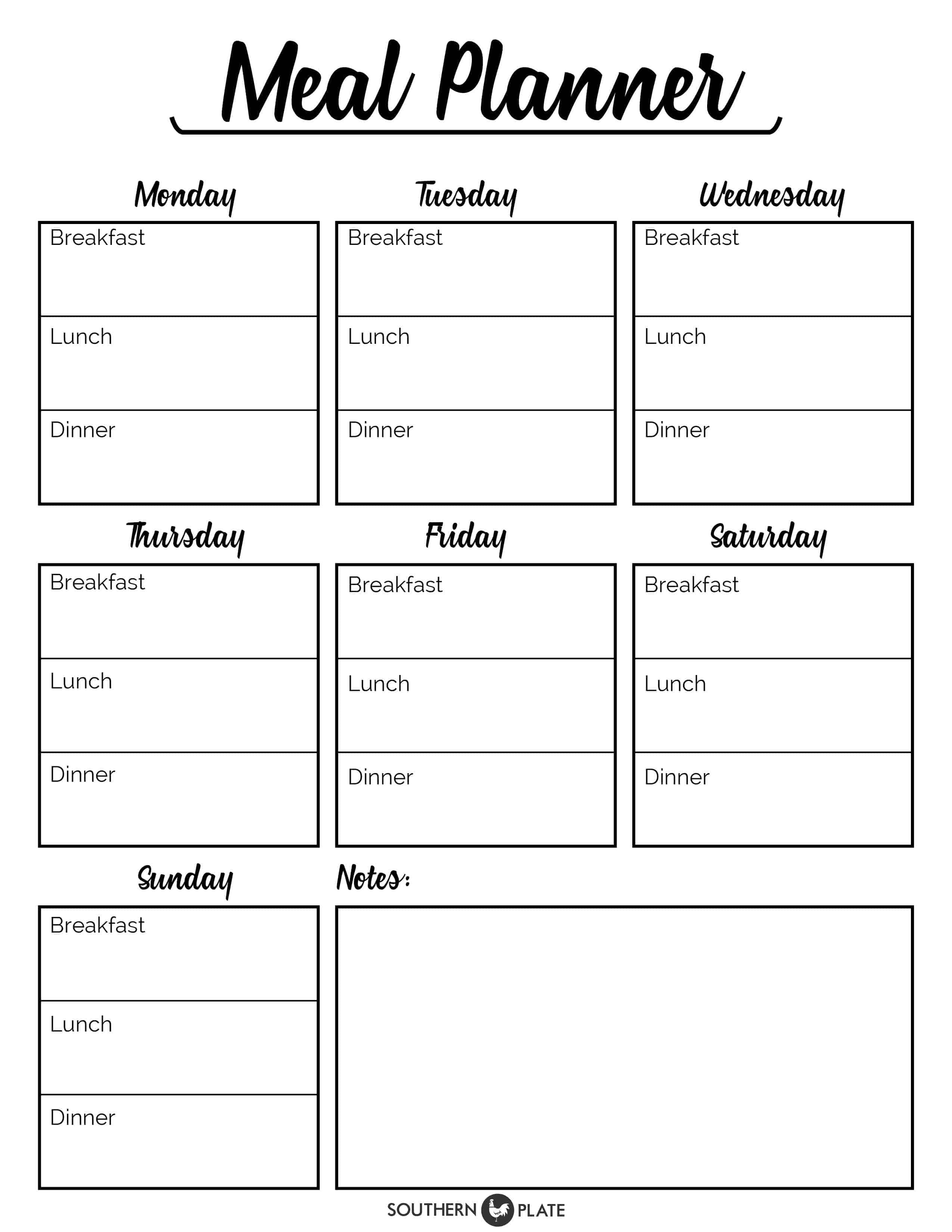 Menu Plan Template Pdf Menu Plan Template Pdf