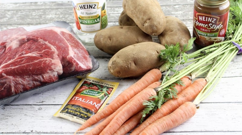 Tuscany pot roast and veggies ingredients