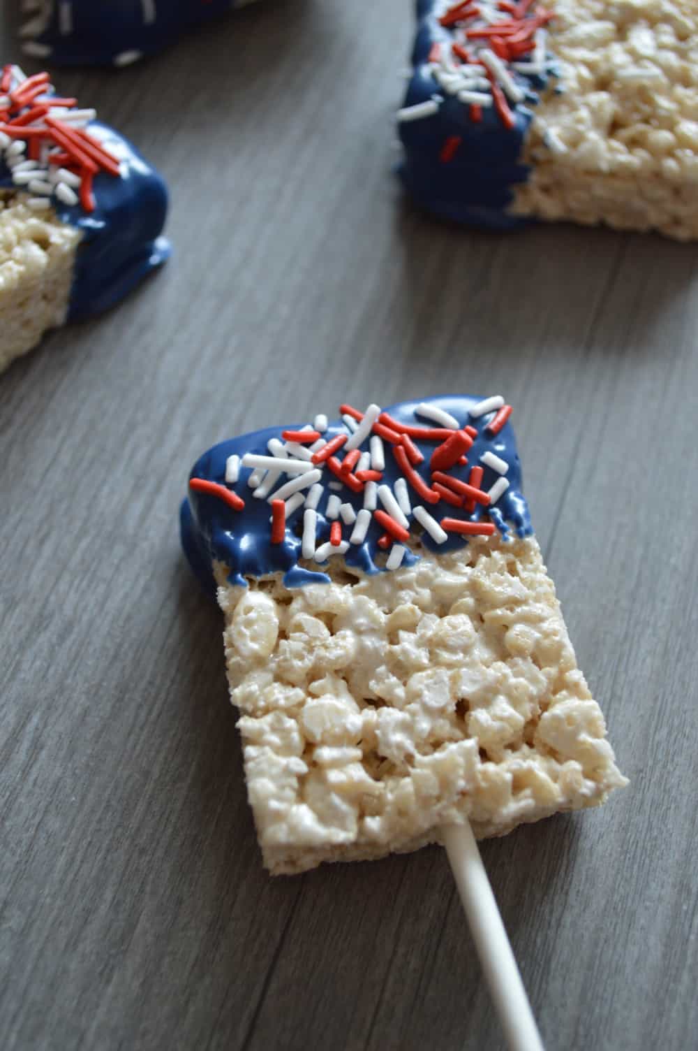 Red, white, and blue Rice Krispie treats